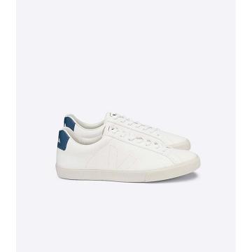 White/Blue Men's Veja ESPLAR CHROMEFREE Shoes | AU 194QMA